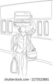 Indian Railway Station Labour Worker  Vector, Sketch Drawing Of Coolie, Silhouette Illustration Of Indian Labour Worker 