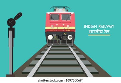 Ferrocarriles indios, tren, tren expreso - vector