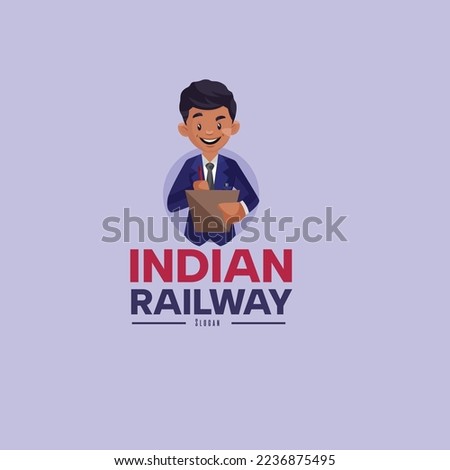 Indian railway vector mascot logo template. 