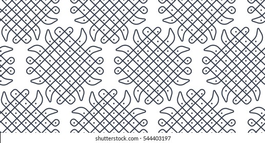 Indian rangoli culture, Indian tradition art seamless pattern 
