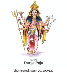 129 Durga Puja Watercolor Images, Stock Photos & Vectors 