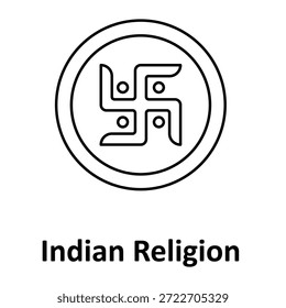Icono de Vector de Religión indio que puede modificarse o editarse fácilmente
