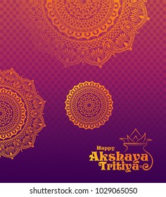 Indian Religious Festival Akshaya Tritiya Festival Template Design with Floral Ornaments