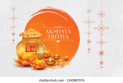 Indian Religious Festival Akshaya Tritiya Background Template Design Vector Illustration