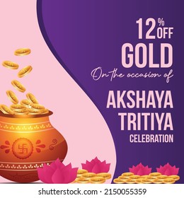 Indian religious festival Akshaya Tritiya celebration template design.