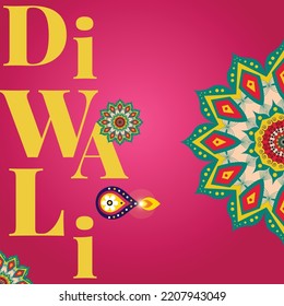 Indian Religious Festival Diwali Banner Design Template.