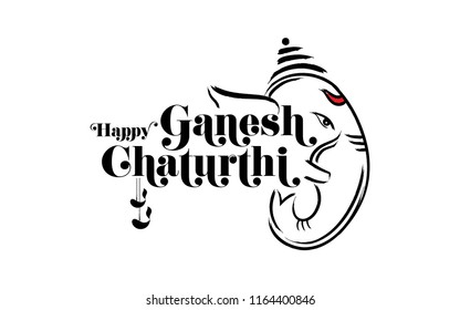 Indian Religious Festival Ganesh Chaturthi Template Design