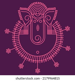 Indian Religious Festival Ganesh Chaturthi Greeting Background Template with Creative Lord Ganesha
