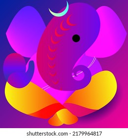 Indian Religious Festival Ganesh Chaturthi Greeting Background Template with Creative Lord Ganesha