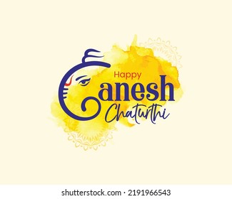 Indian Religious Festival Ganesh Chaturthi Typography Design