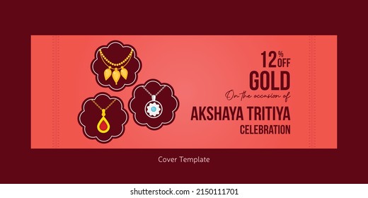 Indian religious festival happy Akshaya Tritiya celebration cover page design.