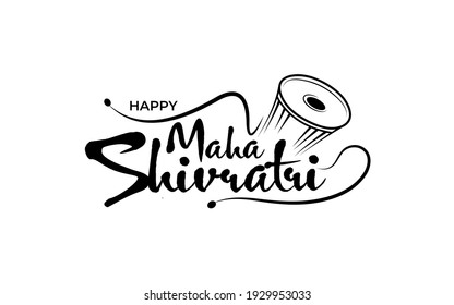 Indian Religious Festival Happy Maha Shivratri Text Typography