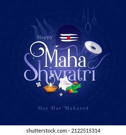 Indian Religious Festival Happy Maha Shivratri Greeting Background Template