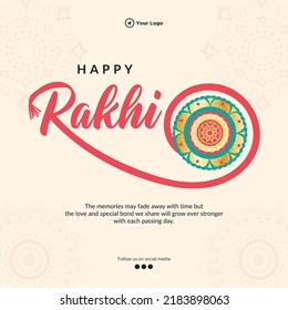 Indian religious festival happy Raksha Bandhan banner design template. 