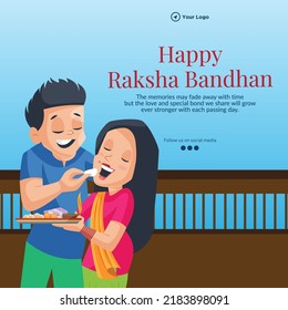 Indian religious festival happy Raksha Bandhan banner design template. 