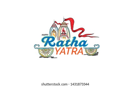 Indian Religious Festival Happy Ratha Yatra Background Design Template