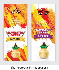  Indian Religious Festival Navratri Offer Banner Design Template