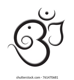 Indian religious symbol in black-vector drawing