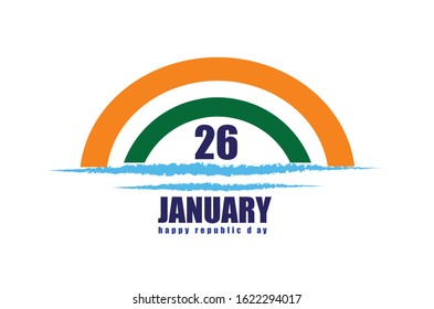 Indian Republic day, 26 January 2020 , Vector Illustration.