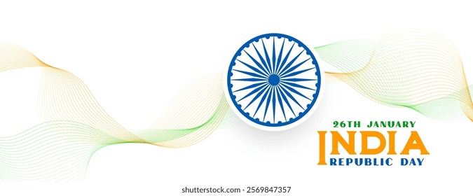 indian republic day 26th january background with ashok chakra vector