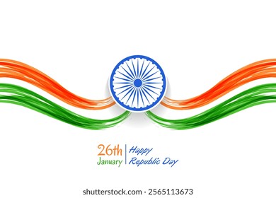 Indian republic day abstract tricolor brush background