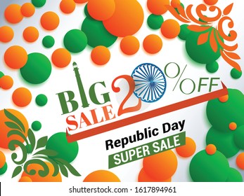 Indian Republic day background with text 26 January.