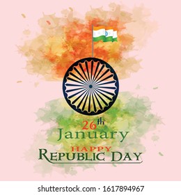 Indian Republic day background with text 26 January.