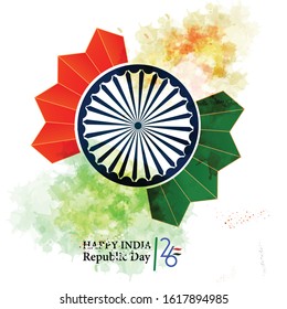 Indian Republic day background with text 26 January.