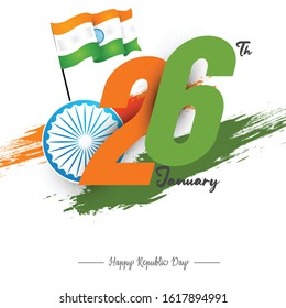 Indian Republic day background with text 26 January.