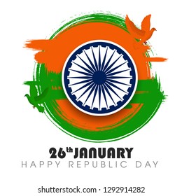 Indian Republic Day celebration background on January 26 , Indian national day Vector Illustration. - Vector 