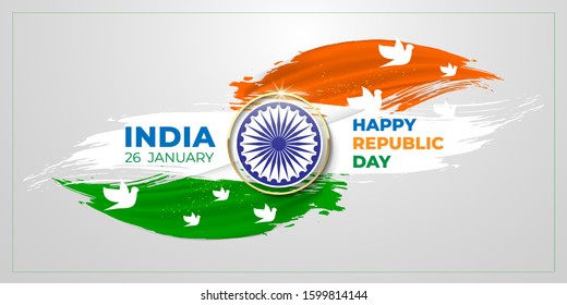 Indian Republic day celebration poster or banner background. 26 January.