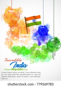 Indian Republic Day Celebration Vector Illustration.