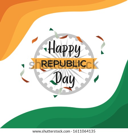 Indian republic day celebration vector illustration design concept for greeting, card, letter, and banner with simple, elegant, and modern styles