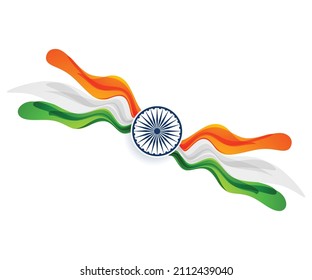 Indian republic Day celebrations with 26th January india 3d text and Ashoka Wheel, try color hand, man running with indian flag, india gate. vector illustration design