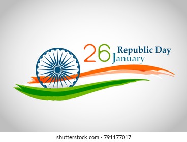 Indian Republic day concept 26 January. Vector illustration