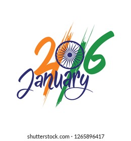 Indian Republic day concept with text 26 January