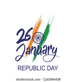 Indian Republic day concept with text 26 January