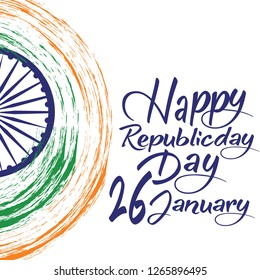 Indian Republic day concept with text 26 January