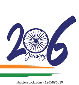 Indian Republic day concept with text 26 January