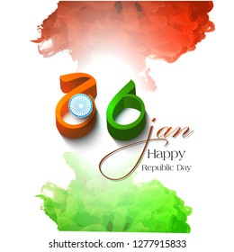 Indian Republic day concept with text 26 January. - Vector