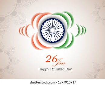 Indian Republic day concept with text 26 January. - Vector