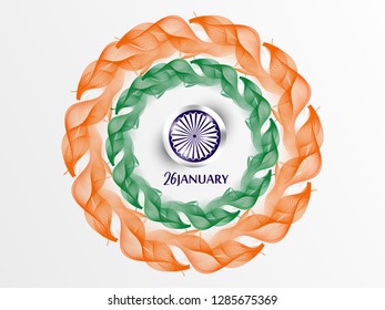 Indian Republic day concept with text 26 January. Vector Illustration. - Vector
