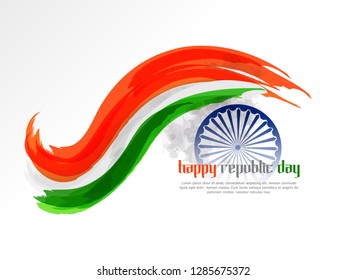 Indian Republic day concept with text 26 January. Vector Illustration. - Vector