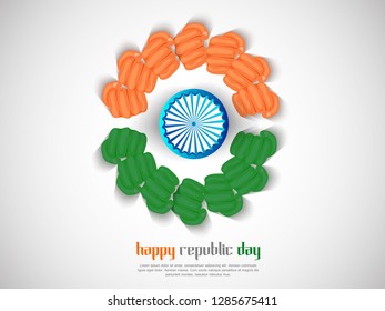 Indian Republic day concept with text 26 January. Vector Illustration. - Vector
