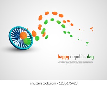 Indian Republic day concept with text 26 January. Vector Illustration. - Vector
