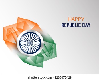 Indian Republic day concept with text 26 January. Vector Illustration. - Vector