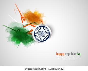 Indian Republic day concept with text 26 January. Vector Illustration. - Vector