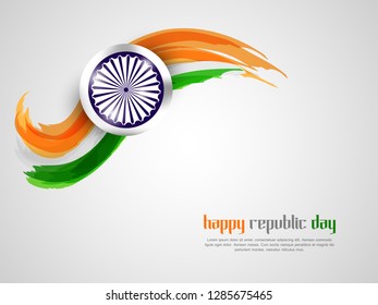 Indian Republic day concept with text 26 January. Vector Illustration. - Vector