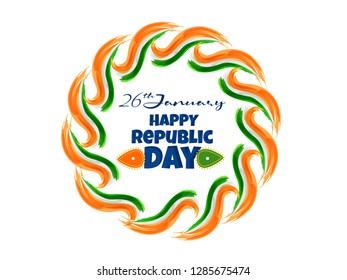 Indian Republic day concept with text 26 January. Vector Illustration. - Vector