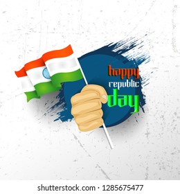 Indian Republic day concept with text 26 January. Vector Illustration. - Vector